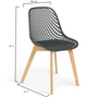 Voir la diapositive 6 : ID MARKET Lot de 4 chaises MANDY grises pour salle à manger