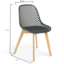Voir la diapositive 6 : ID MARKET Lot de 4 chaises MANDY grises pour salle à manger