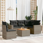 VIDAXL Salon de jardin 6 pcs avec coussins gris resine tressee