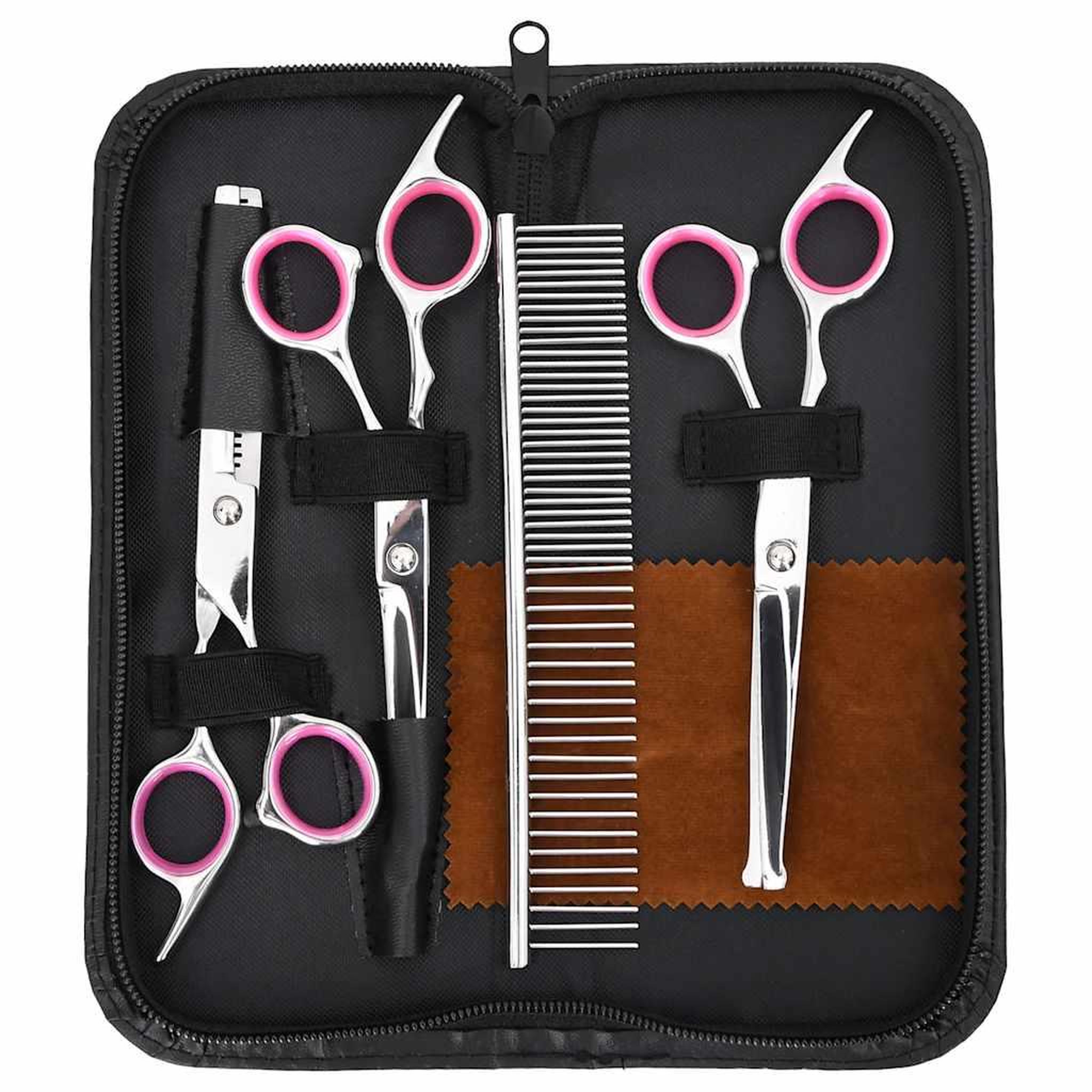 Voir la diapositive 2 : VIDAXL Ensemble de ciseaux de toilettage pour chien 4 pcs