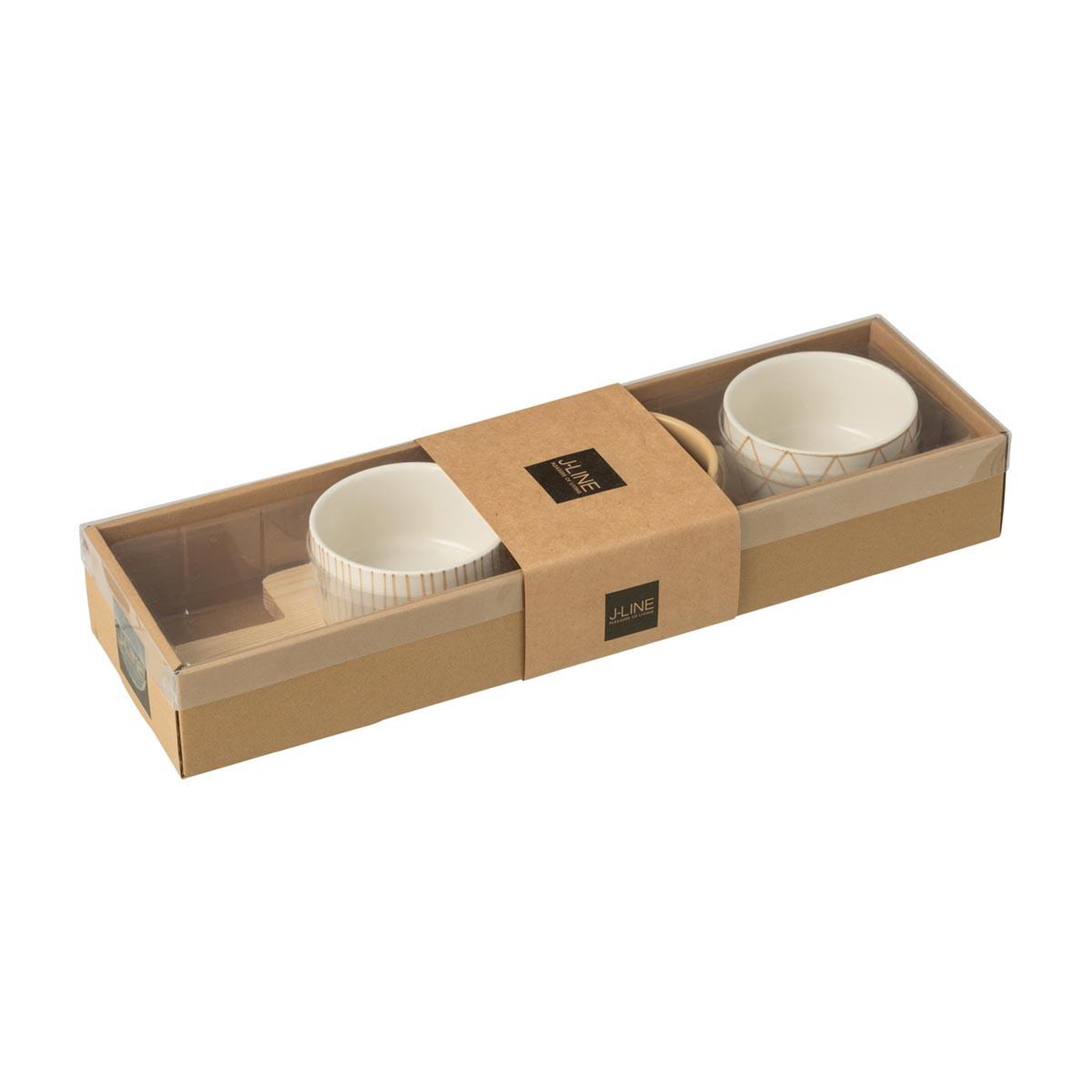 Voir la diapositive 3 : J-LINE Service apéritif 4 pièces  avery  39cm crème & blanc
