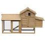 Voir la diapositive 4 : PAWHUT Petit poulailler cottage cage à poules sur pied dim. 151L x 54l x 87H cm multi-équipement bois massif de pin