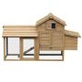 Voir la diapositive 4 : PAWHUT Petit poulailler cottage cage à poules sur pied dim. 151L x 54l x 87H cm multi-équipement bois massif de pin