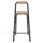 Voir la diapositive 3 : ID MARKET Lot de 4 tabourets de bar pliants DETROIT structure noire avec assise effet bois design industriel