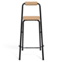 Voir la diapositive 3 : ID MARKET Lot de 4 tabourets de bar pliants DETROIT structure noire avec assise effet bois design industriel