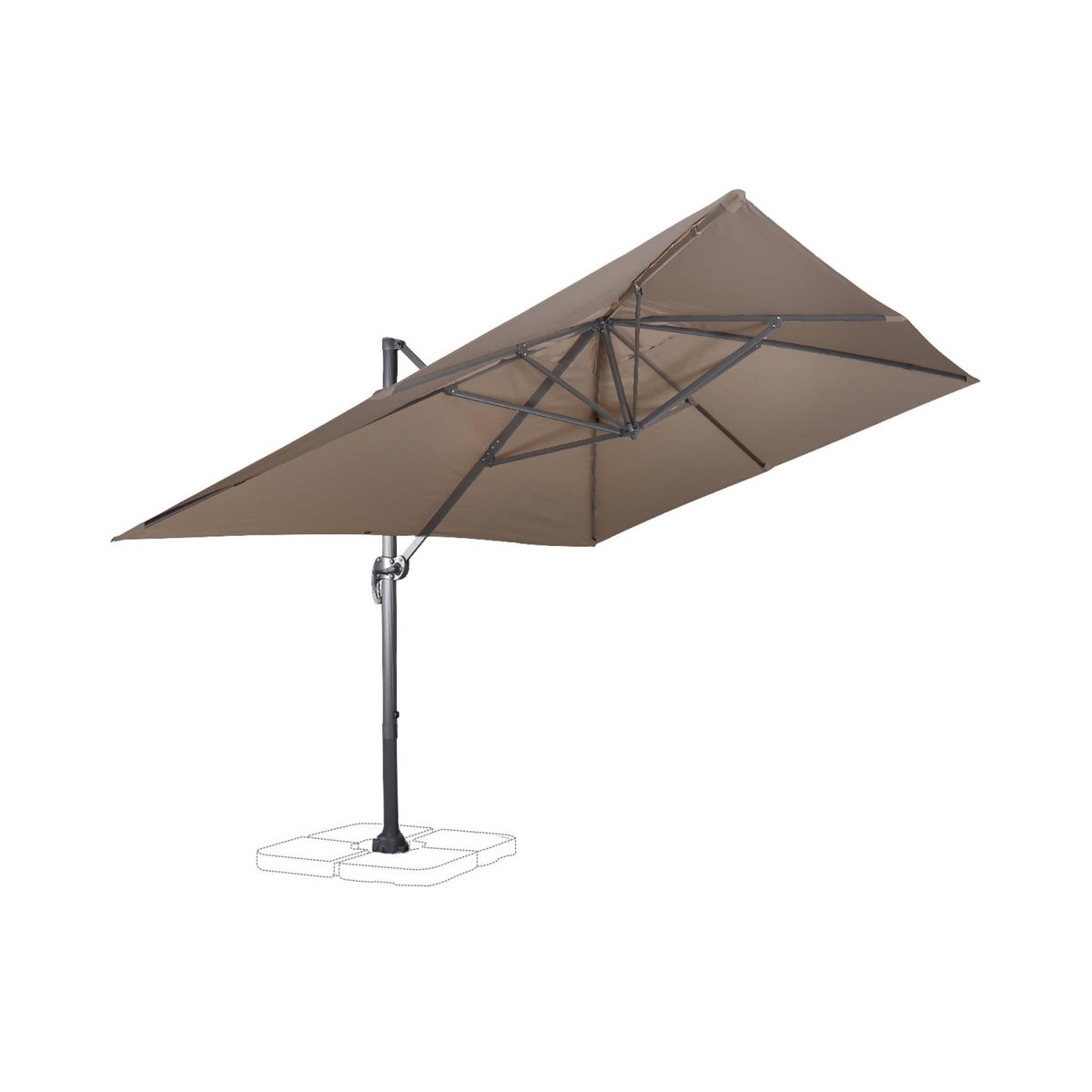 SWEEEK Parasol déporté rectangulaire 3x4m - Wimereux - Parasol excentré inclinable dans 5 positions, rotatif à 360°