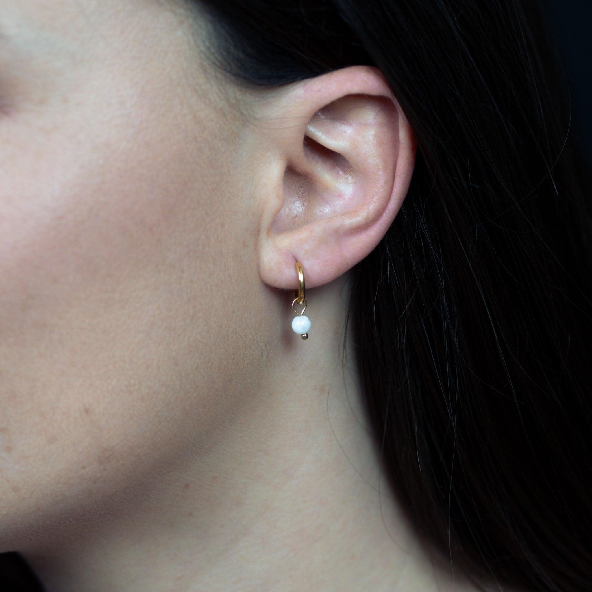 Voir la diapositive 4 : SLOYA Boucles d'oreilles créoles Serena en Pierres de Lune