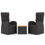 Voir la diapositive 2 : VIDAXL Ensemble de salon de jardin 3 pcs noir poly rotin et acacia