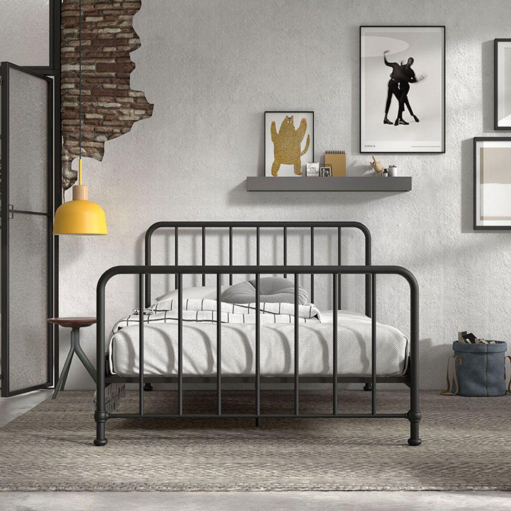 Voir la diapositive 4 : Paris Prix Lit enfant  bronxx  140x200cm noir