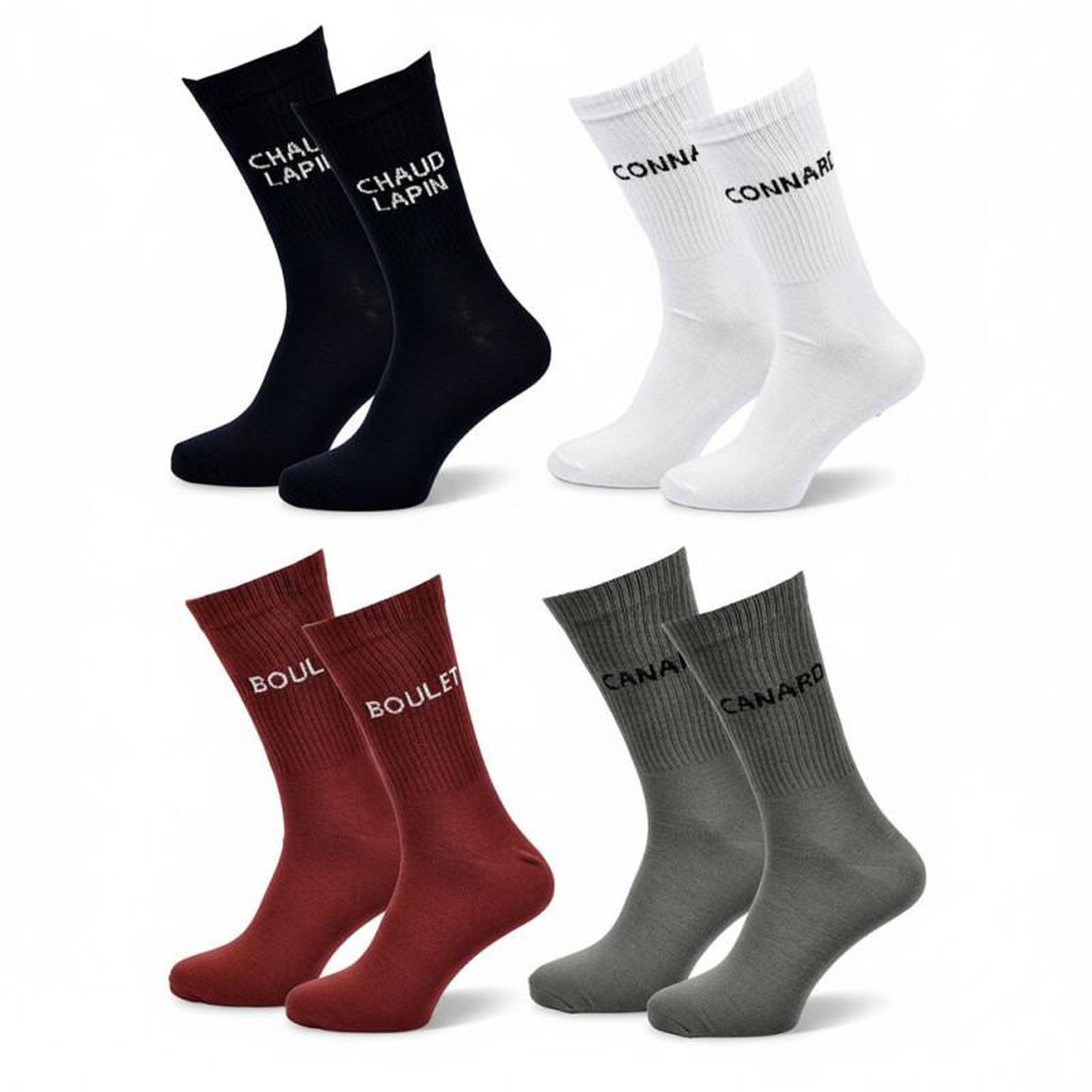 Voir la diapositive 1 : OZABI OZABI Chaussettes Homme Message Humoristiques Pack de 4 Paires