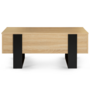 Voir la diapositive 3 : ID MARKET Table basse plateau relevable rectangulaire PHOENIX bois et noir