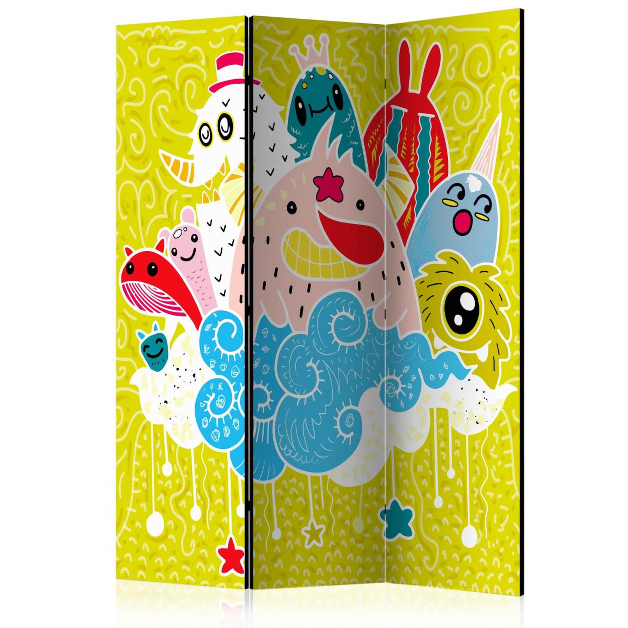 Paris Prix Paravent 3 volets  happy creatures  135x172cm