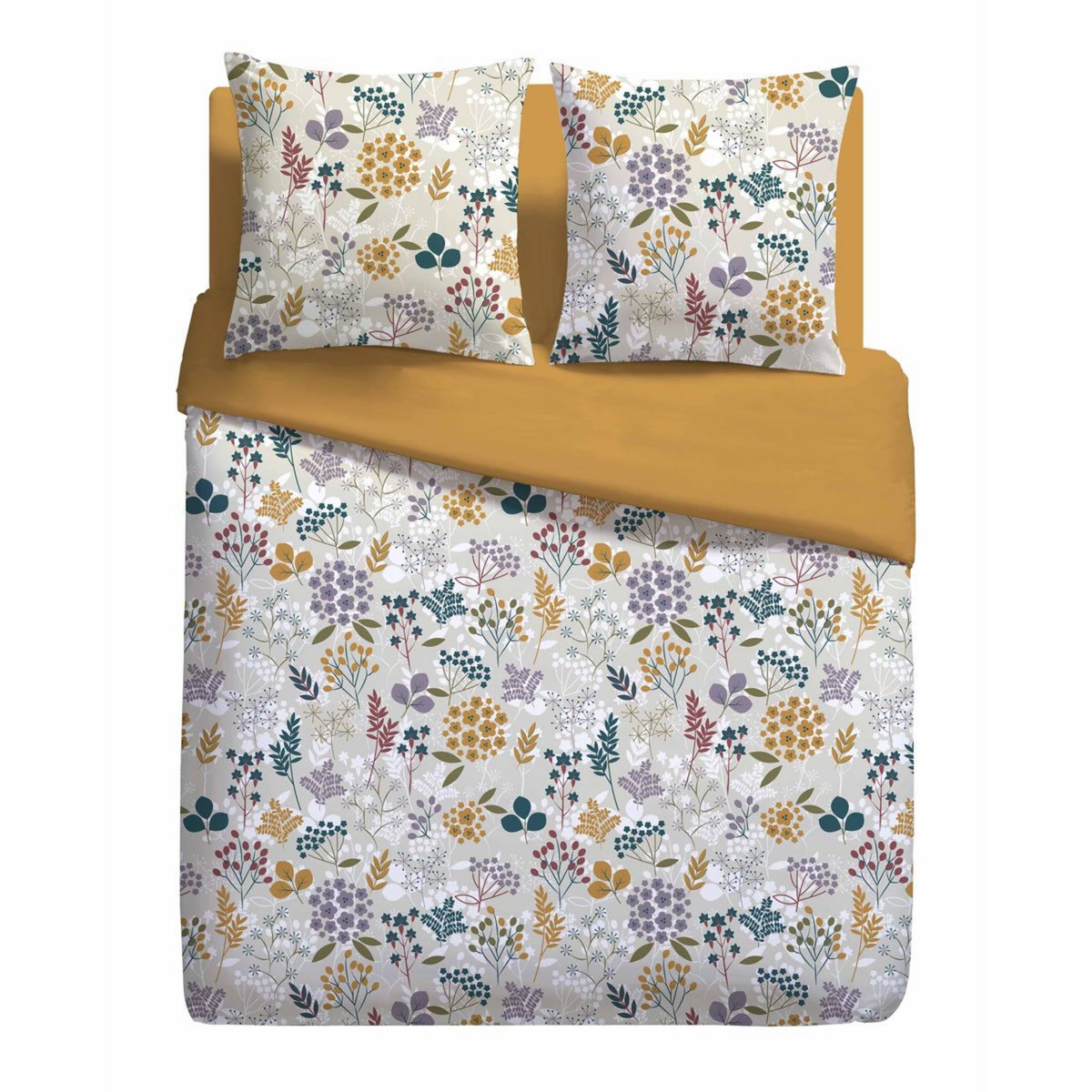 Parure housse de couette en microfibre motif floral MISSY