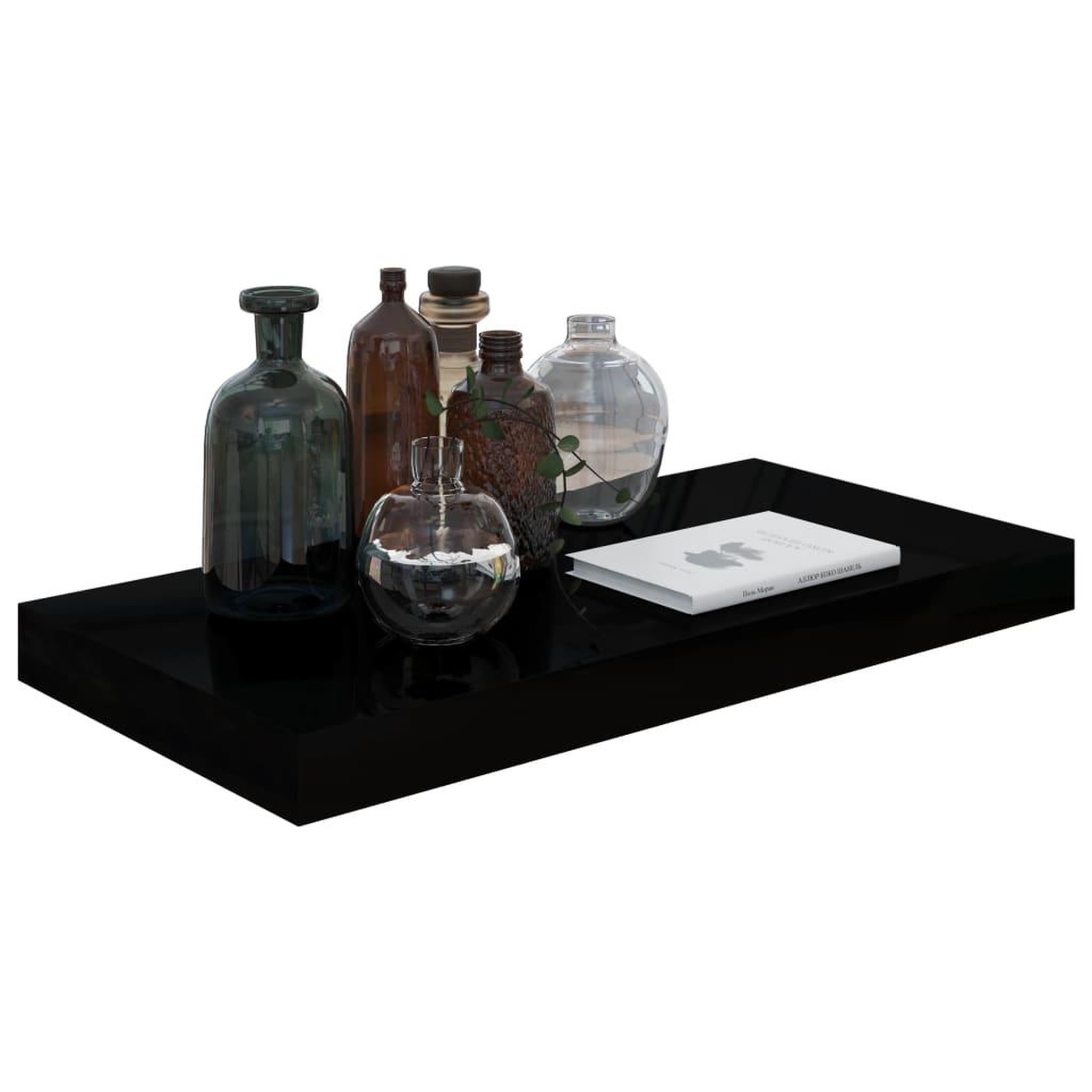 Voir la diapositive 3 : VIDAXL Etagere murale flottante Noir brillant 50x23x3,8 cm MDF