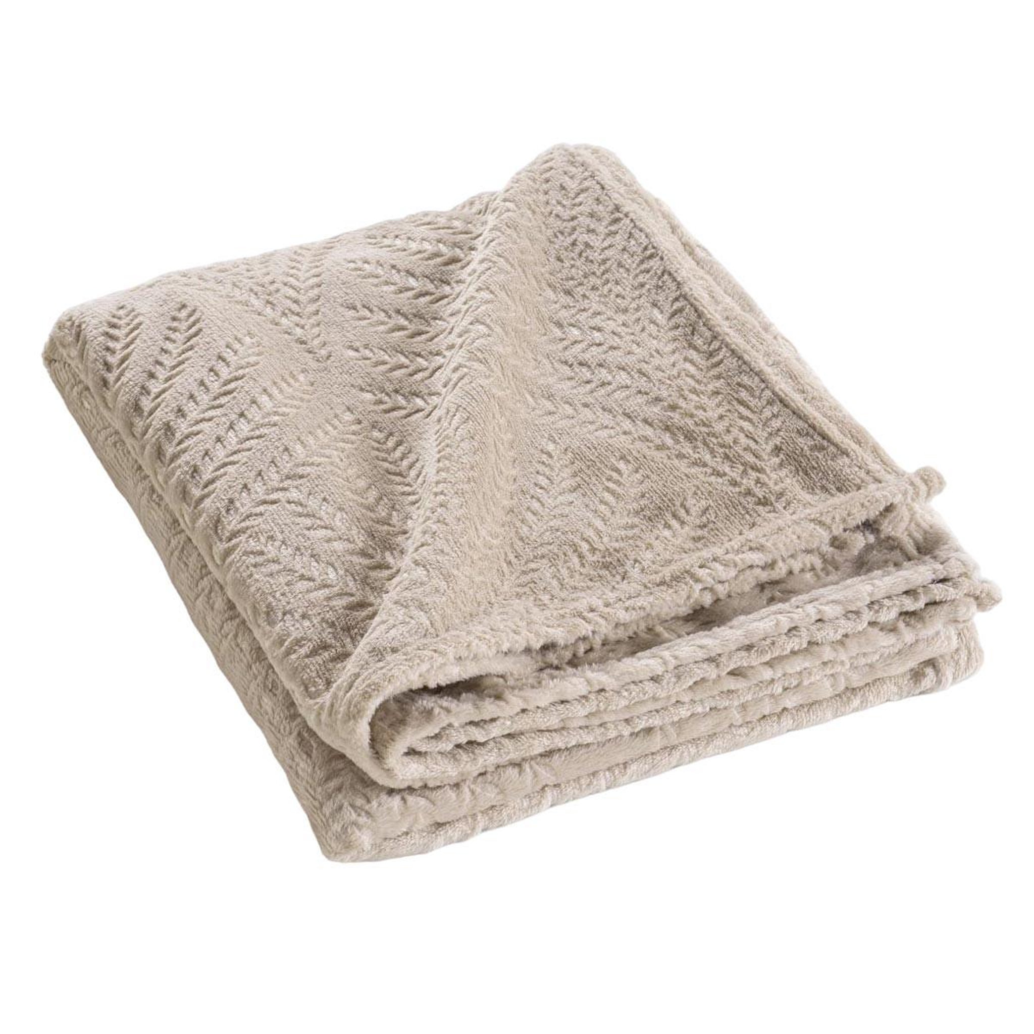 Douceur d'Intérieur Plaid uni en flanelle  nelia  125x150cm taupe