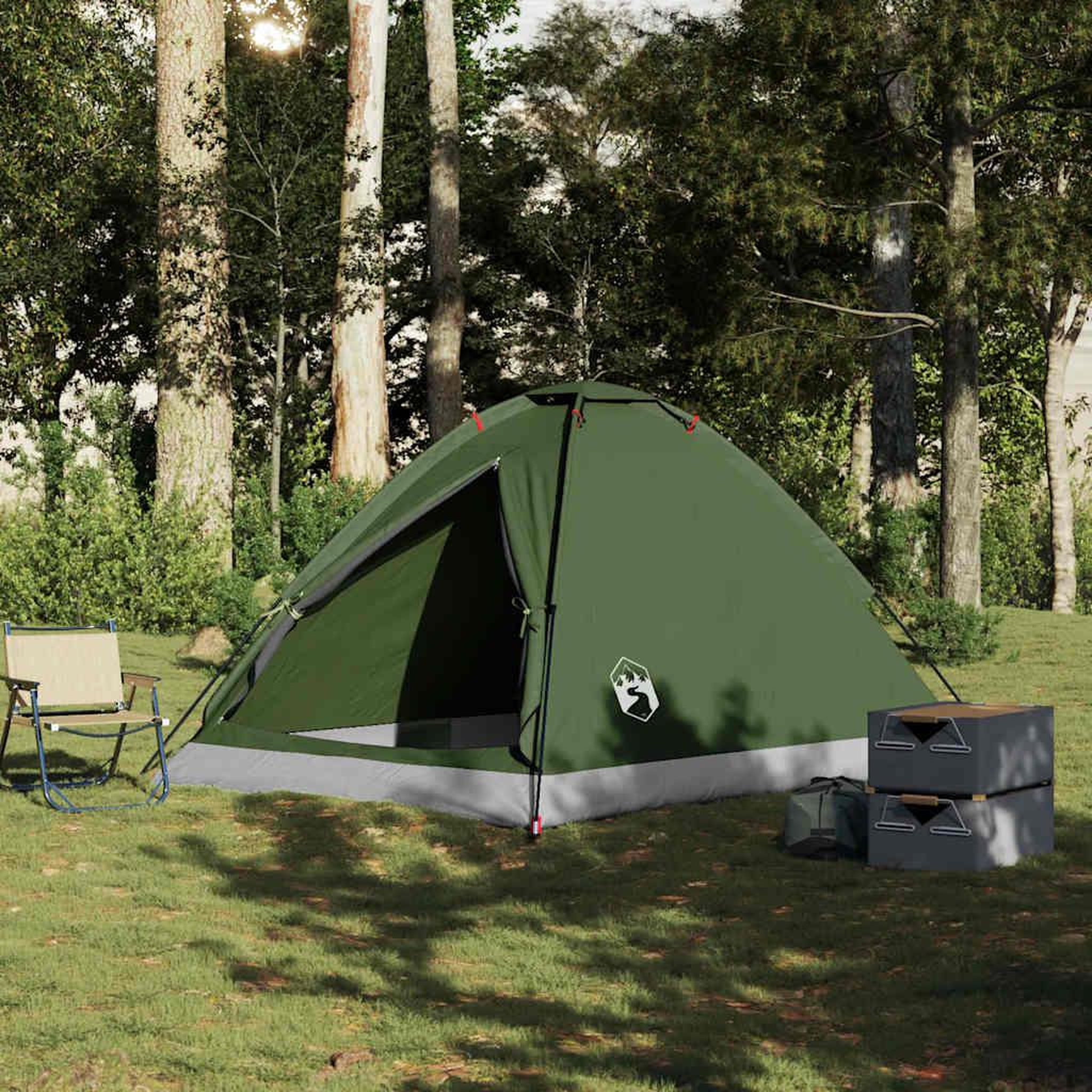 Voir la diapositive 3 : VIDAXL Tente de camping a dome 4 personnes vert olive impermeable