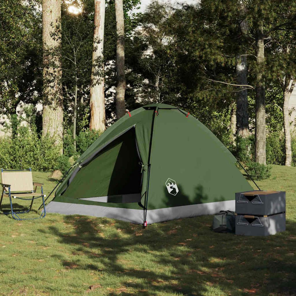VIDAXL Tente de camping a dome 4 personnes vert olive impermeable