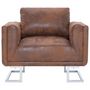 Voir la diapositive 3 : VIDAXL Fauteuil cube Marron Similicuir daim