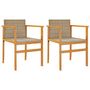 Voir la diapositive 2 : VIDAXL Chaises de jardin lot de 2 beige resine tressee et bois massif