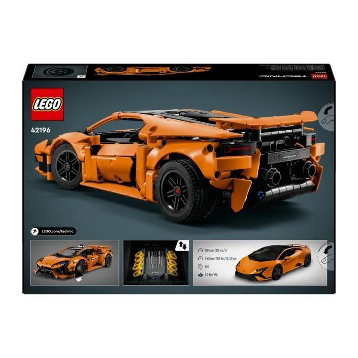 LEGO LEGO Technic 42196 Lamborghini Huracán Tecnica orange Voiture Jouet Pour Enfant de 9 Ans