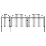 VIDAXL Portail de jardin avec dessus arque Acier 1,75 x 5 m Noir
