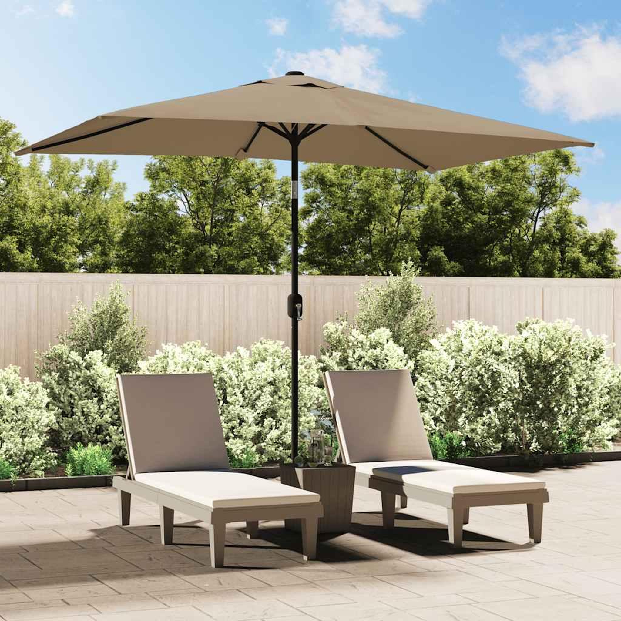 Voir la diapositive 1 : VIDAXL Parasol d'exterieur avec mat en metal 300x200 cm taupe