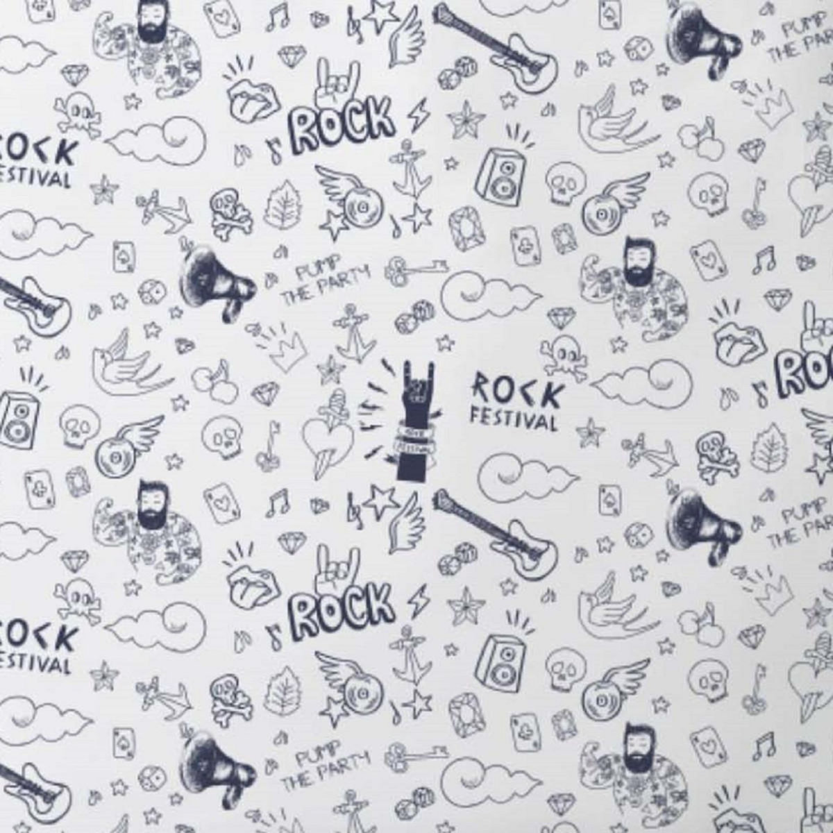 FUTURE HOME Parure housse de couette 240x220cm en coton +2 taies - Rock