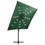 Voir la diapositive 3 : VIDAXL Parasol de jardin en porte-a-faux et mat et lumieres LED vert