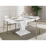 BEST MOBILIER Xandriel - table à manger extensible - blanc - 4 à 6 personnes. Coloris disponibles : Blanc