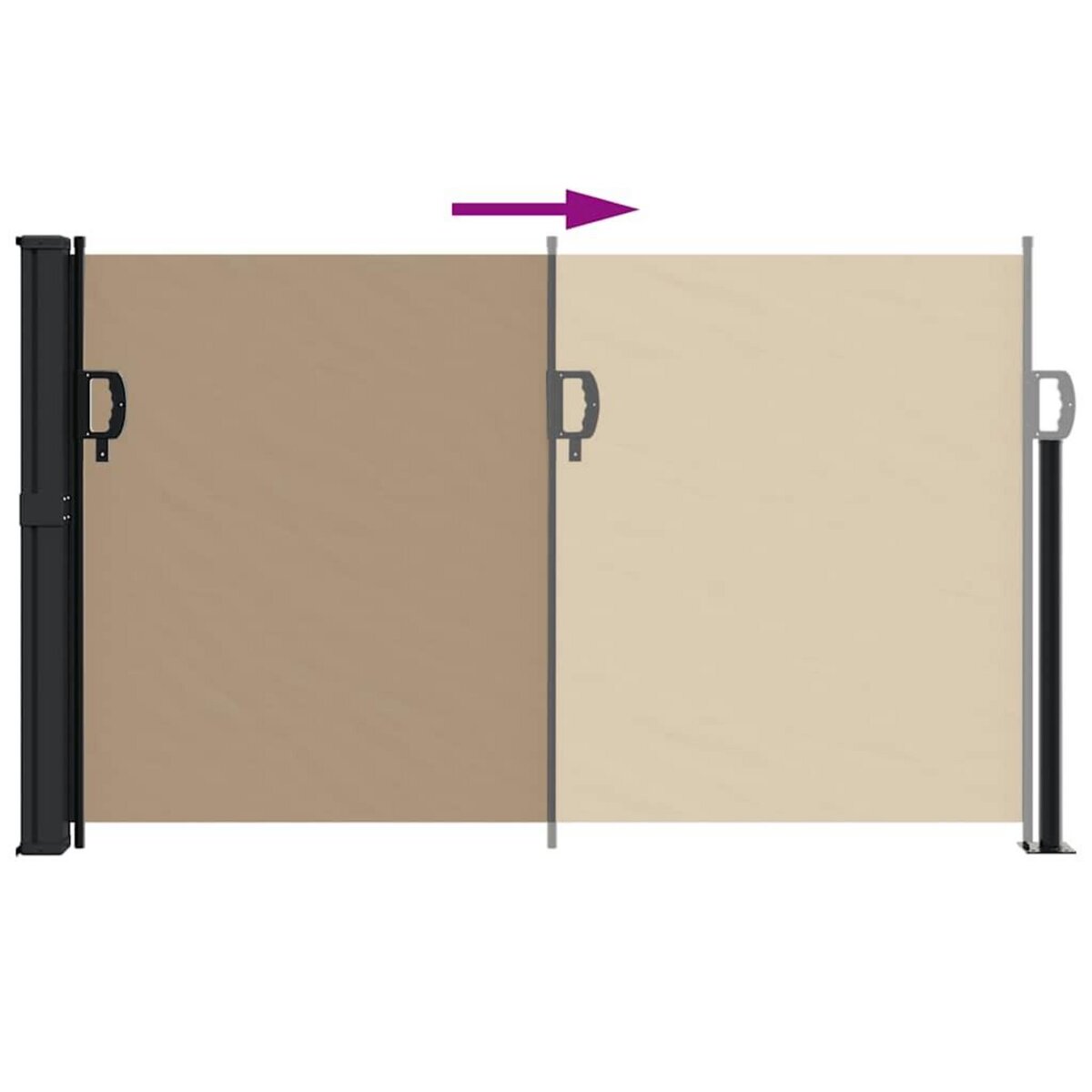 VIDAXL Auvent lateral retractable taupe 120x600 cm