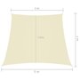 VIDAXL Voile de parasol Tissu Oxford trapeze 3/5x4 m Creme