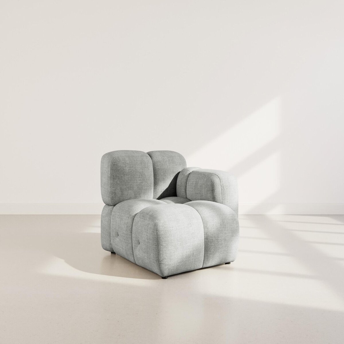 LISA DESIGN Grace - module d'assise droit en velours texturé