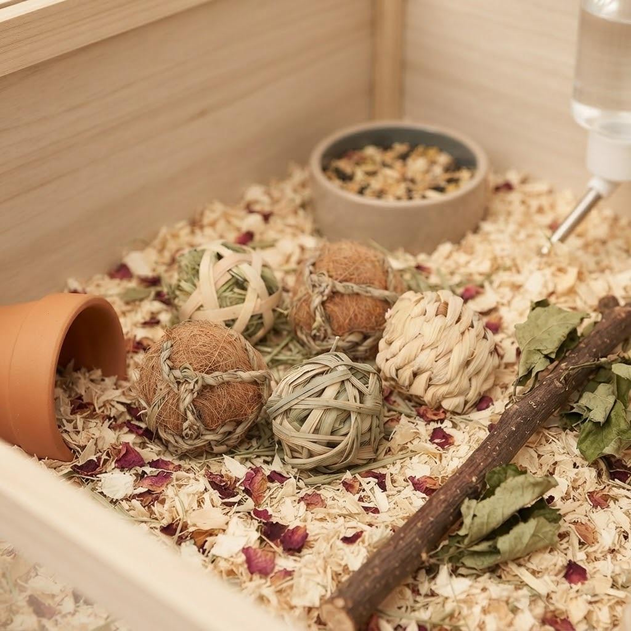Voir la diapositive 3 : Eden Lot de 4 balles naturelles a grignoter pour rongeurs
