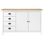 Voir la diapositive 2 : VIDAXL Buffet Hill Blanc 130x40x80 cm Bois de pin solide