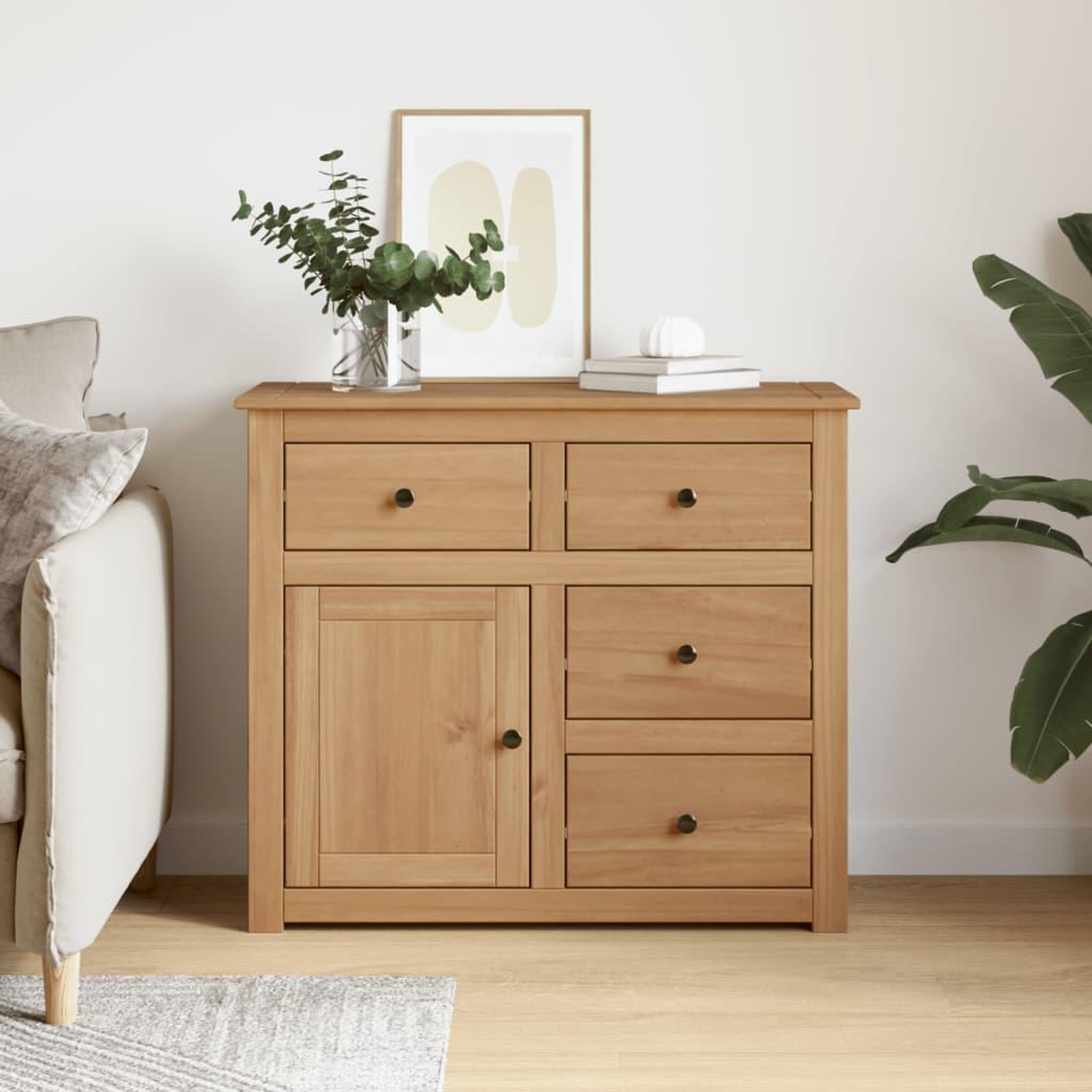 Voir la diapositive 3 : VIDAXL Buffet avec tiroirs Panama 93x40x80 cm bois massif de pin