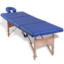 Voir la diapositive 2 : VIDAXL Table de massage pliable Bleu 4 zones avec cadre en bois