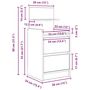 Voir la diapositive 6 : VIDAXL Table de chevet avec 2 tiroirs chene artisanal 38x34x80 cm