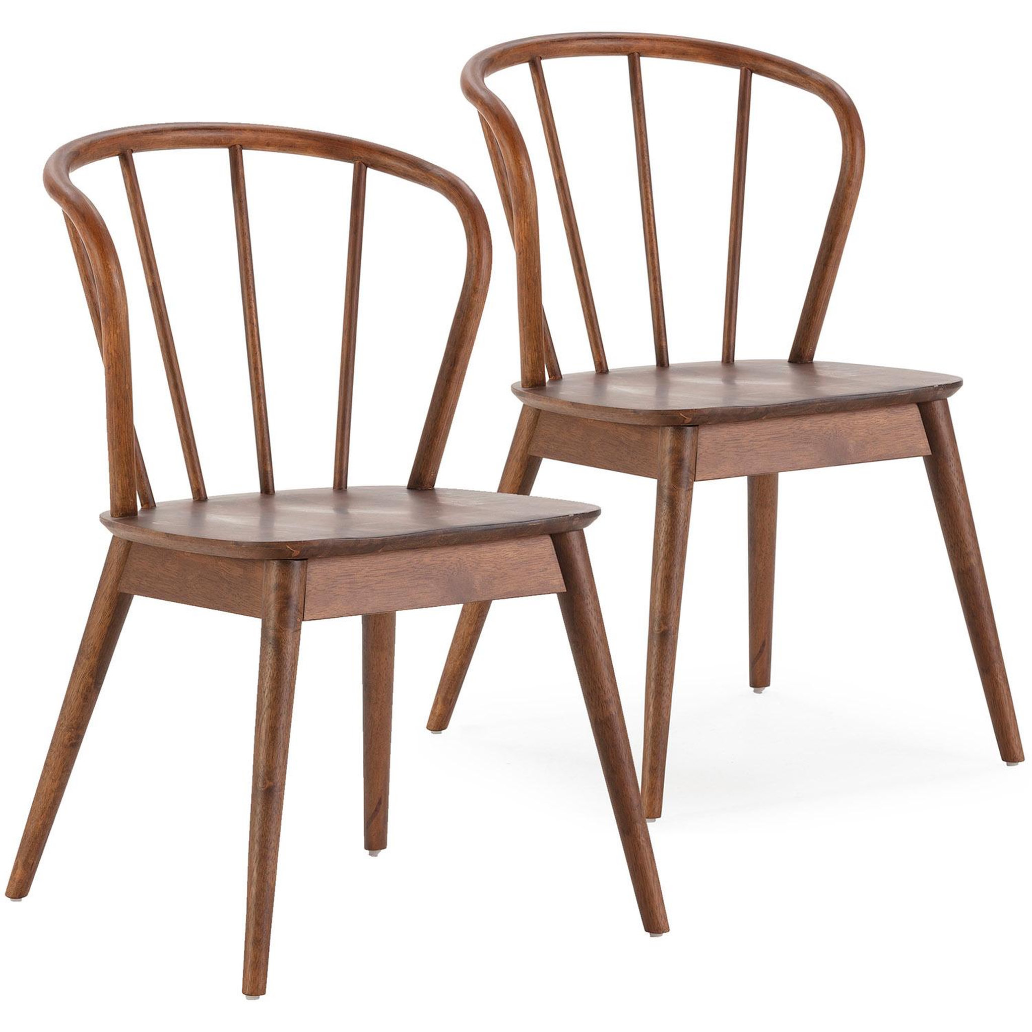 VS VENTA-STOCK Pack 2 chaises Brisa en bois coleur noyer
