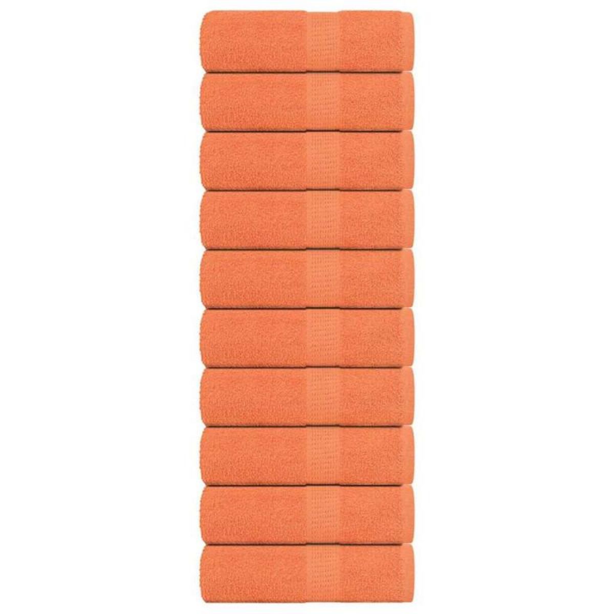 VIDAXL Serviettes de visage 10 pcs orange 30x30 cm 360 g m² 100% coton
