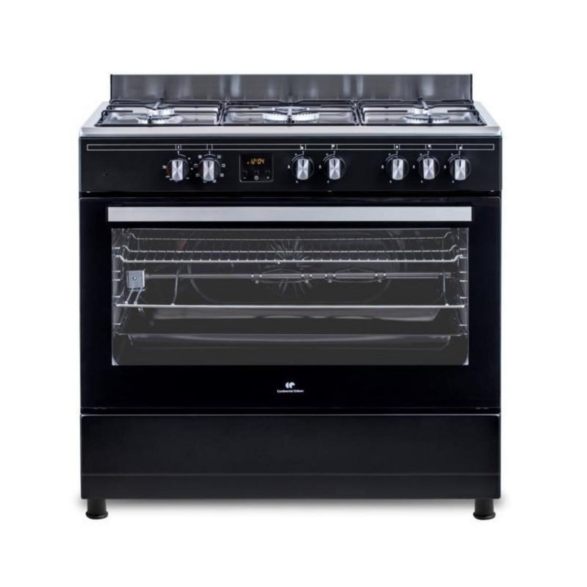 CONTINENTAL EDISON Cuisiniere piano four multifonctions catalyse - CONTINENTAL EDISON - CECP9060BDD- 95 L - Affichage digital - L90 x H 85 cm - Noi