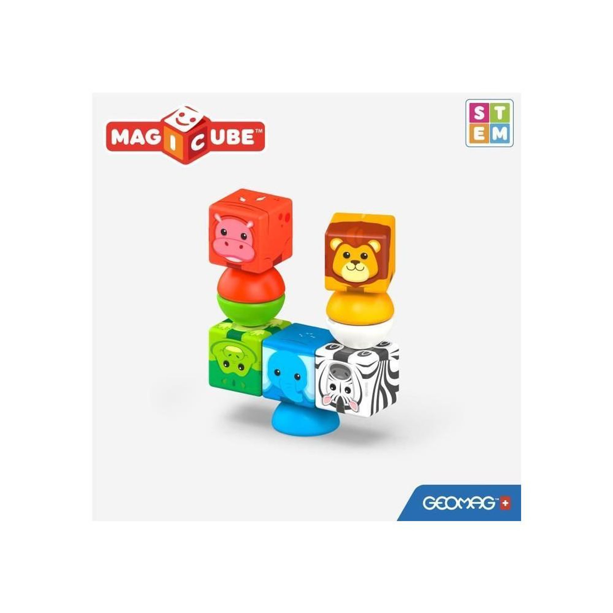 Voir la diapositive 5 : Geomag MagiCube blocks empilables Safari - 10 pieces
