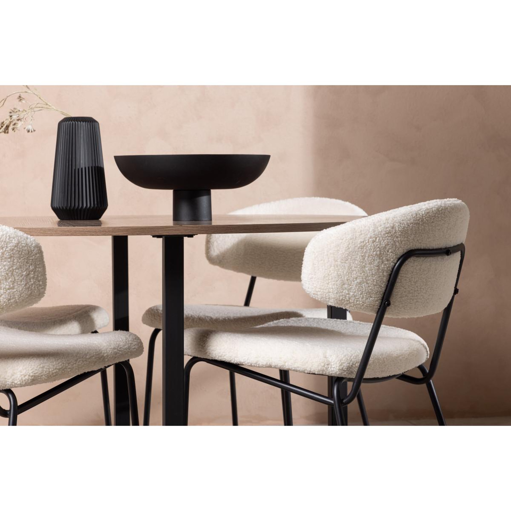 Voir la diapositive 4 : Paris Prix Ensemble table à manger & 4 chaises  durango & chico  120cm noyer & blanc crème