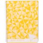 AUCHAN Cahier à spirale 24x32cm 180 pages grands carreaux Seyes jaune motif triangles
