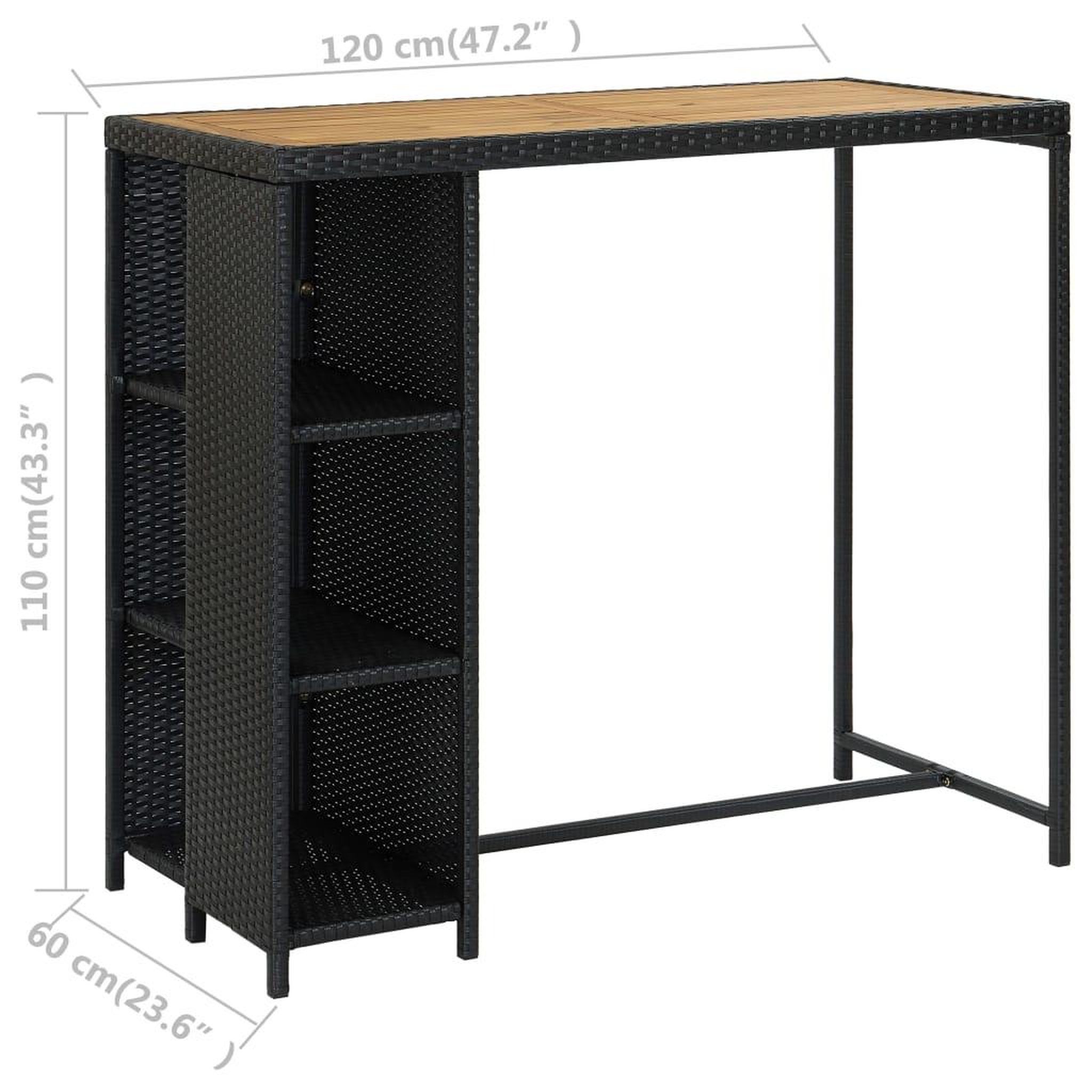 Voir la diapositive 6 : VIDAXL Ensemble de bar de jardin 5 pcs et coussins Resine tressee Noir