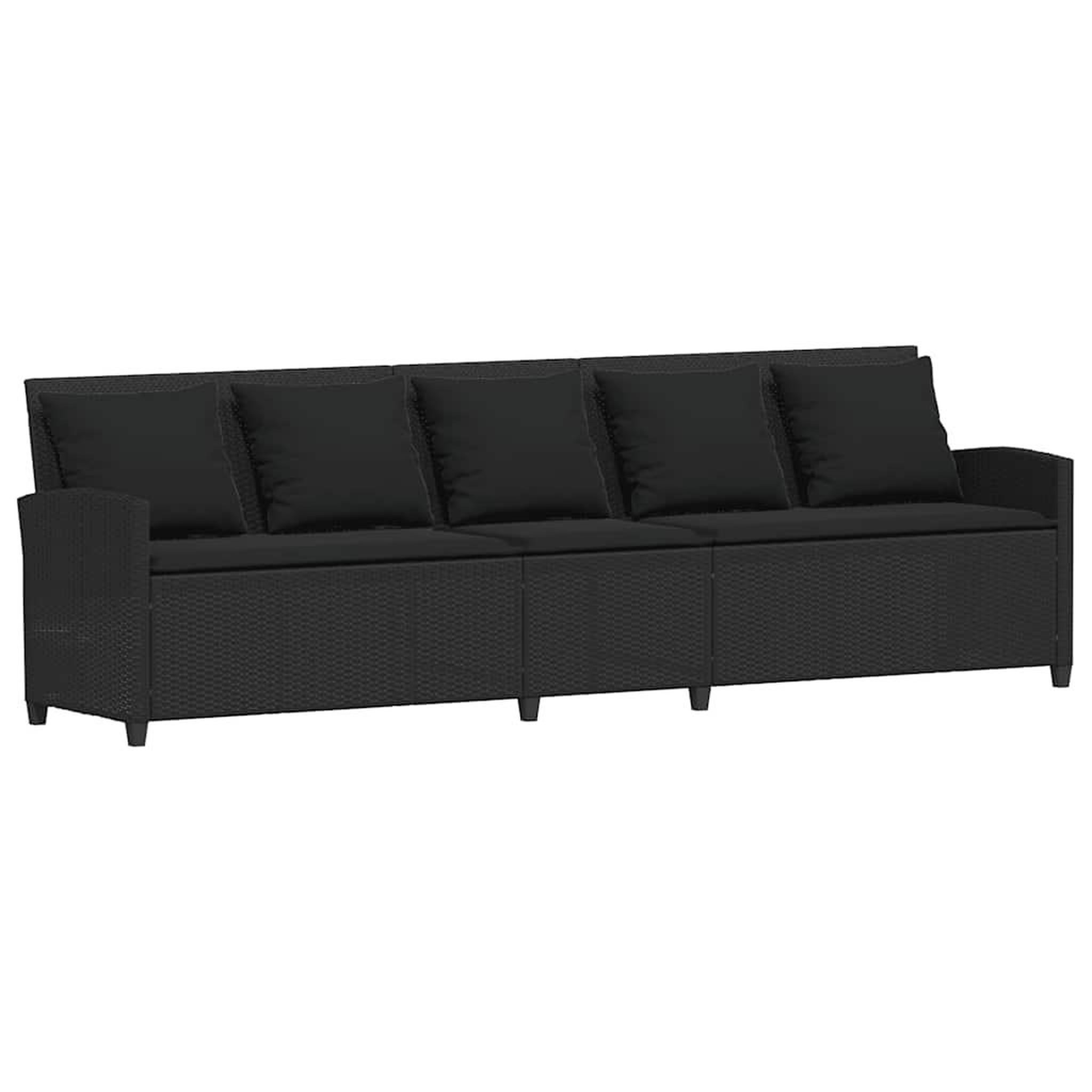 Voir la diapositive 5 : VIDAXL Canape de jardin avec coussins Noir Resine tressee