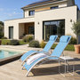 Voir la diapositive 2 : Habitat et Jardin Bain de soleil en aluminium  Beauty  - Phoenix - Bleu - Lot de 2