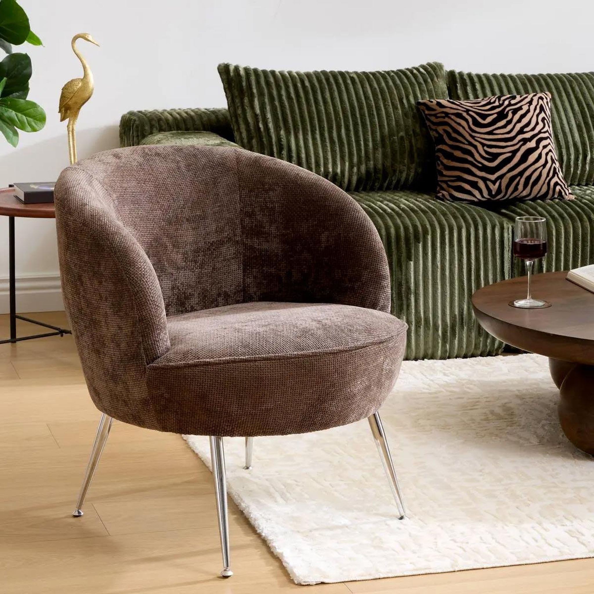 Voir la diapositive 3 : ATMOSPHERA Fauteuil design  tildae  71cm marron tonka