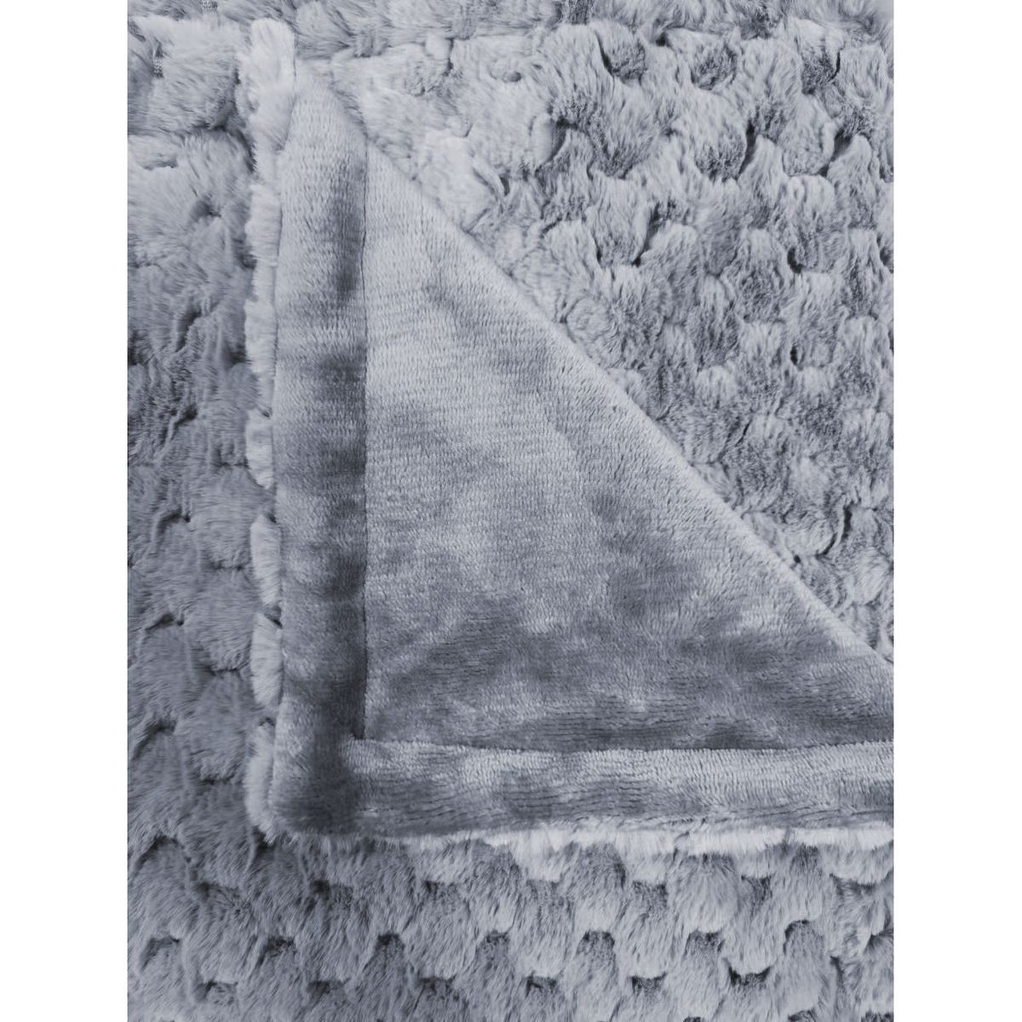 Voir la diapositive 2 : ACTUEL Plaid uni imitation fourrure 350gsm