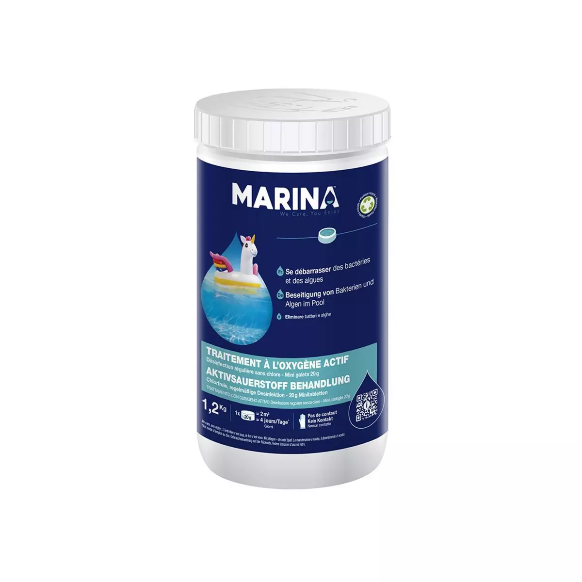 MARINA Traitement à l'oxygène actif sans chlore 1,2 kg - Marina