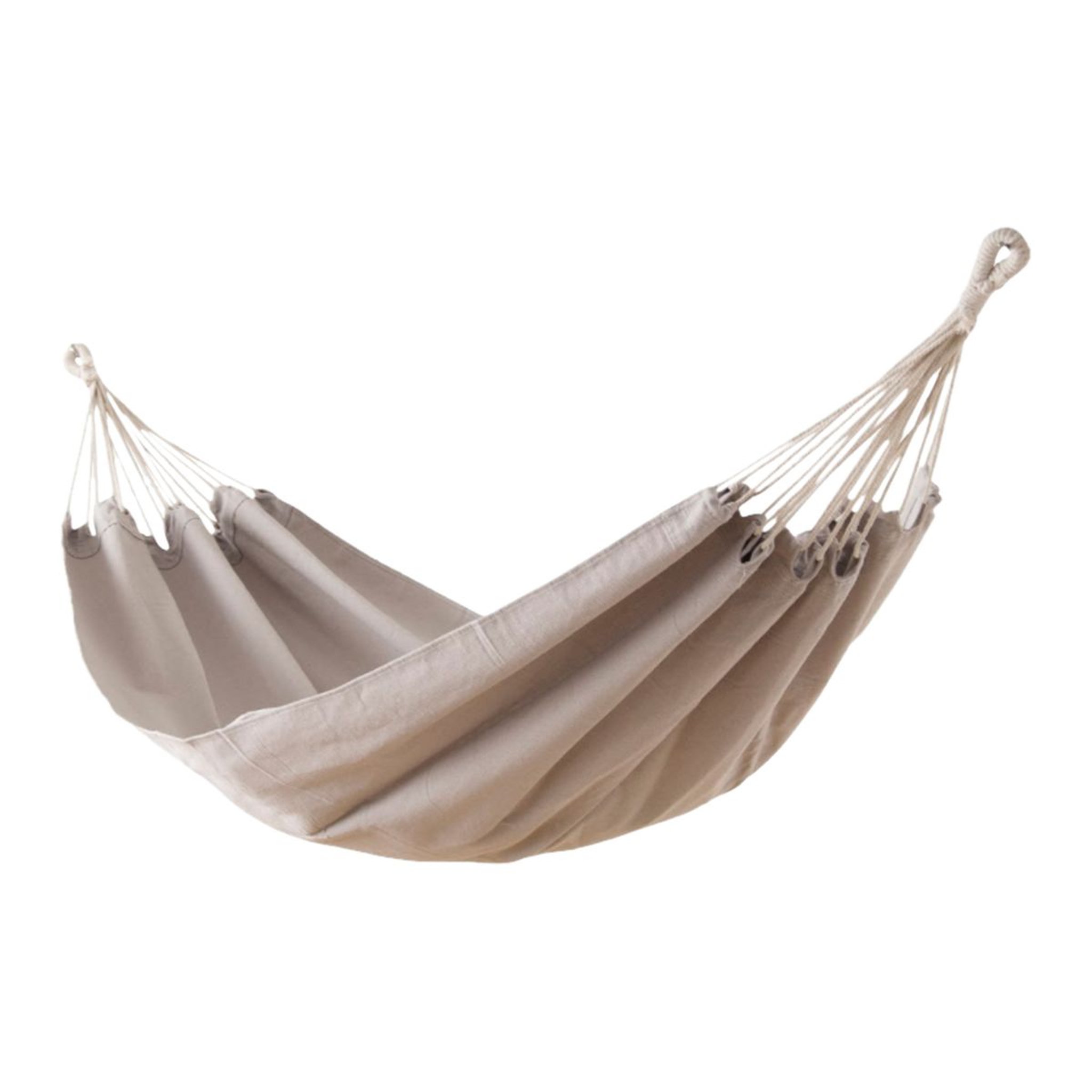 GARDENSTAR Hamac pour 1 personne - Bois et polycoton - 200x100cm - Beige